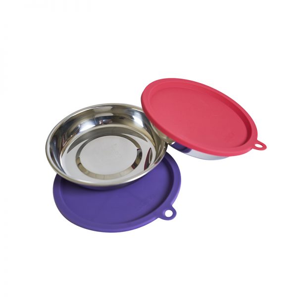 Messy Mutts 4 Piece Stainless Bowl with Silicone Lid