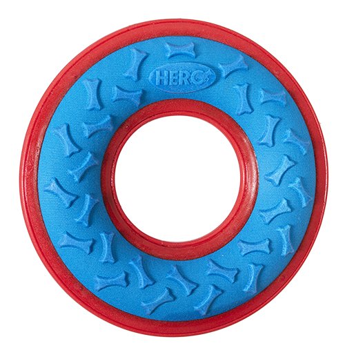 HERO Outer Armor Large Blue Fetch Ring for Medium-Large Dogs, Floats & Squeaks