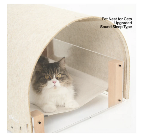Pidan Acrylic Cat Haven with Integrated Scratch Board and Felt Covered Round Arch Roof