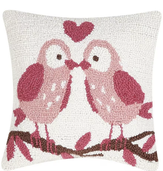 Peking Handcraft Lovebird Hooked Throw Pillow