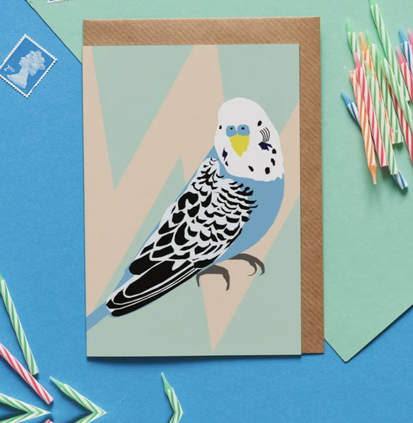 Lorna Syson Ben the Budgie Greeting Card