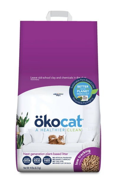 Okocat Low Track Wood Clumping Litter 14lb bag