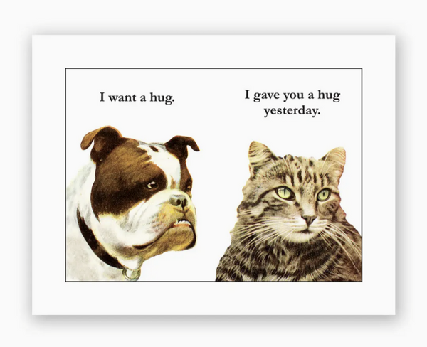 Bulldog Hug Greeting Card