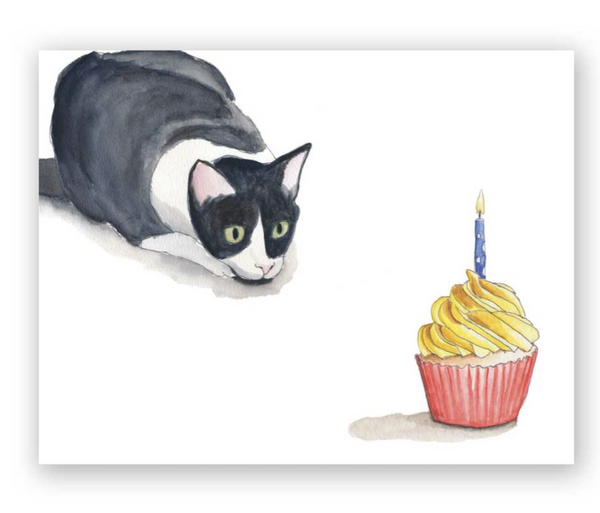 Cupcake Cat Birthday Card