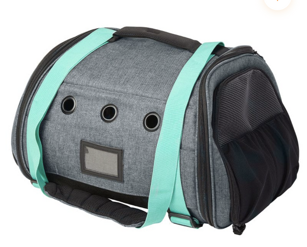 "The Transpurrter" Ultimate Calming Convertible Cat Carrier in Heather Grey and Teal