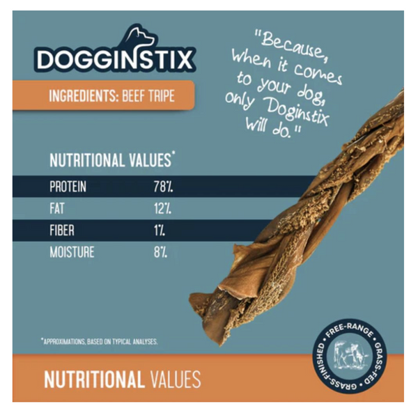 Dogginstix Braided Beef Tripe