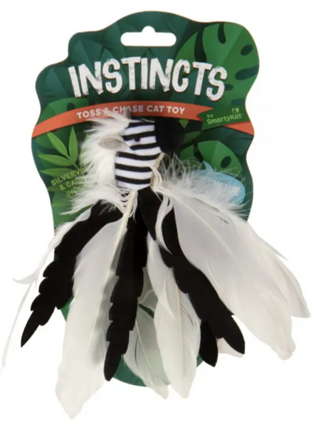 SmartyKat Zingy Zebra Toss and Chase Feathered Cat Toy