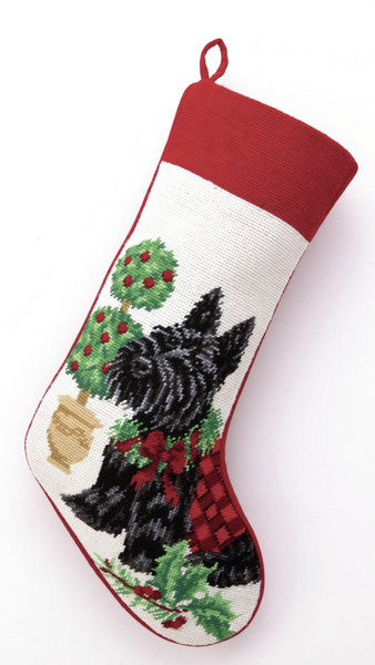 Peking Handcraft Scottie Needlepoint Stocking