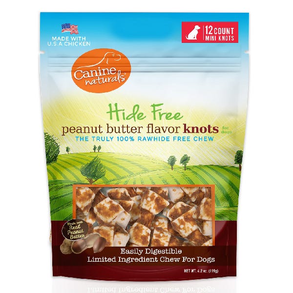 Canine Naturals Hide Free Peanut Butter Flavor Mini Knots