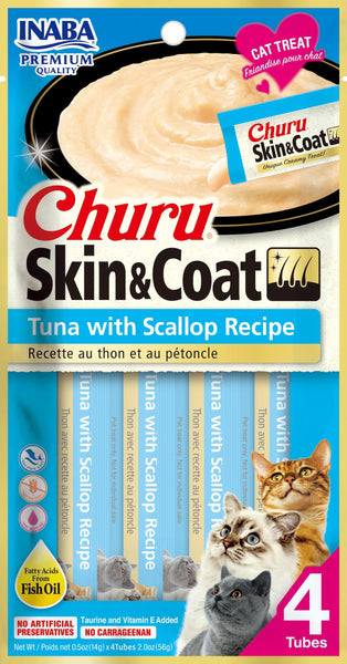 Inaba Churu Skin and Coat Tuna and Scallop 2oz