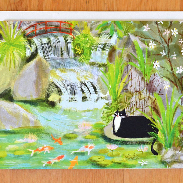 The Dancing Cat - Koi Pond Kitty Cat Greet