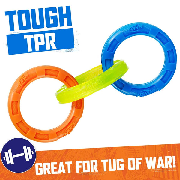 Nerf Dog Three Ring Tug, 9in
