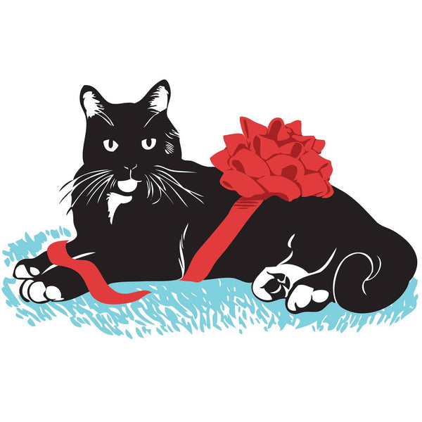 Black Cat with Bow Magnet