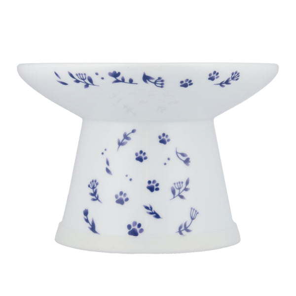 Extra Wide Raised Cat Food Bowl (Nordic Blue)