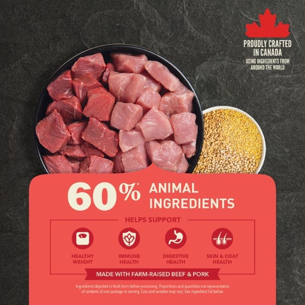 Acana Healthy Grains Dry Dog Food - Ranch-Raised Red Meat Recipe 10.2kg