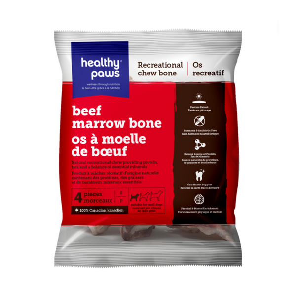 Healthy Paws Beef Marrow Bones, Small, 4pk