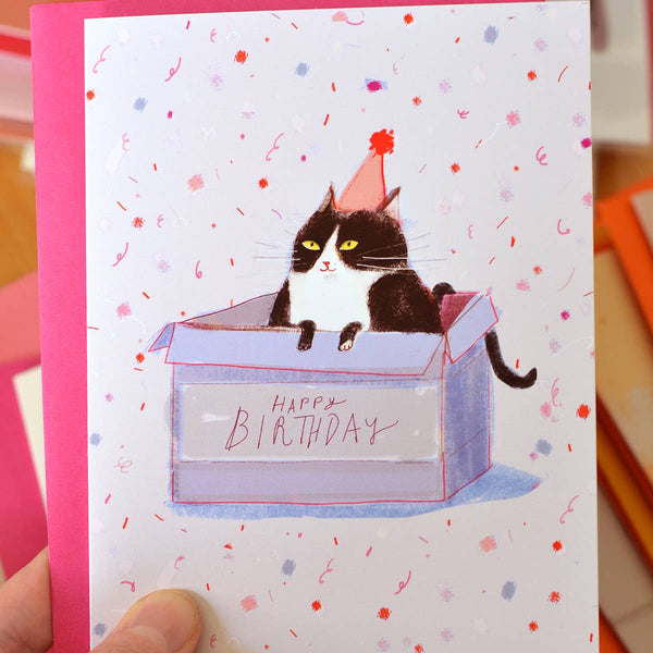 The Dancing Cat Birthday Box Card