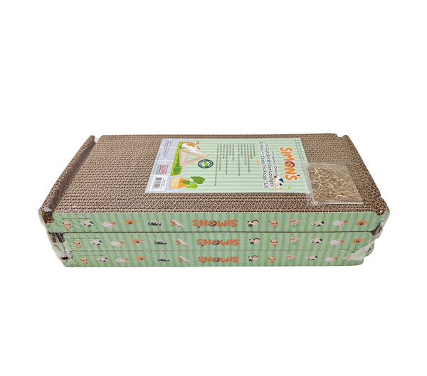 SIMONS Corrugated Tri-Cat Scratcher Lounger w/Catnip 18 X 18 X