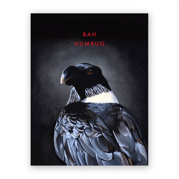 Bah Humbug Raven Holiday Card Box Set of 8