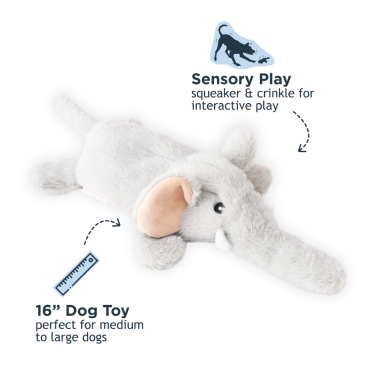 Tall Tails Stuffless Elephant Squeaker Dog Toy