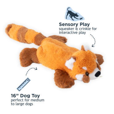 Tall Tails Stuffless Red Panda Squeaker Dog Toy