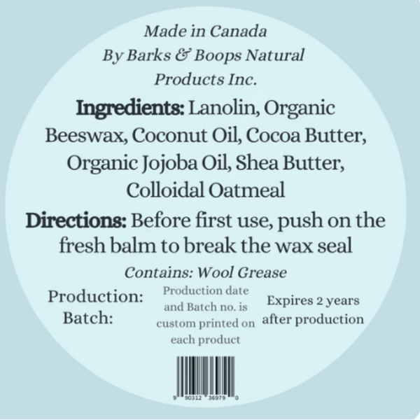 Barks & Boops Coconut & Oat Nose and Paw Balm 50g