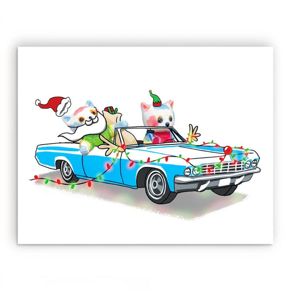 Convertible Cat Holiday Card Box Set of 8