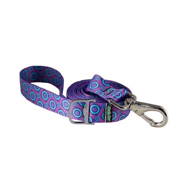 Cycledog Purple Blue Space Dots Skinny width leash 6 feet