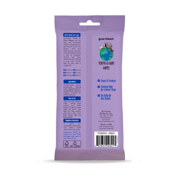 Earthbath Tooth and Gum Wipes