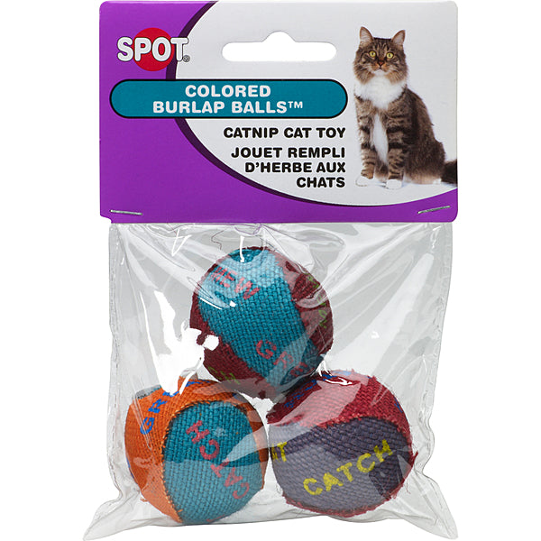 Burlap Balls Colored 3PK