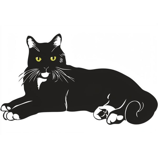 Black Cat Lying Down Magnet