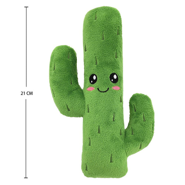 Cactus Dog Squeaky Toy - Soft Plush Chew Toy For Small & Medium Dogs
