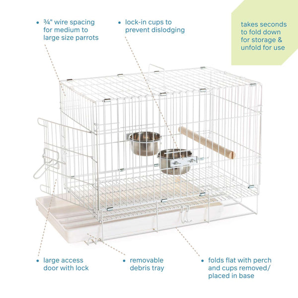 PREVUE PET TRAVEL BIRD CAGE WHITE