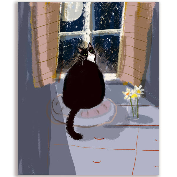 The Dancing Cat Moon Baby Greeting Card