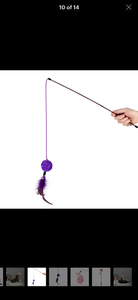Wau Dog Fishing Wand with Wicker Ball