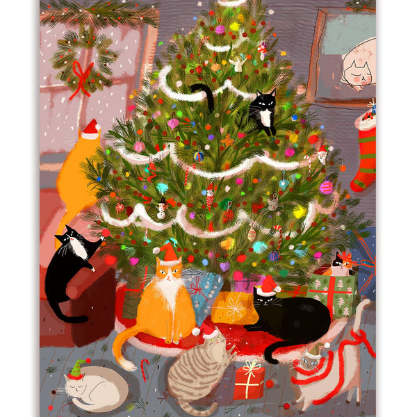 The Dancing Cat Meowy Xmas Cat Card