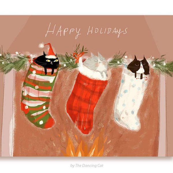 The Dancing Cat Stocking Stuffers Greeting Card