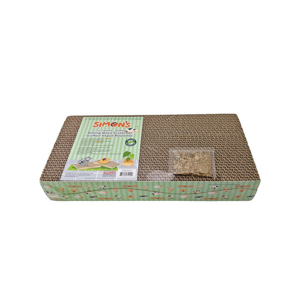 SIMONS Corrugated Wave Scratcher Pair w/Catnip –