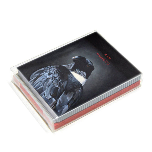 Bah Humbug Raven Holiday Card Box Set of 8