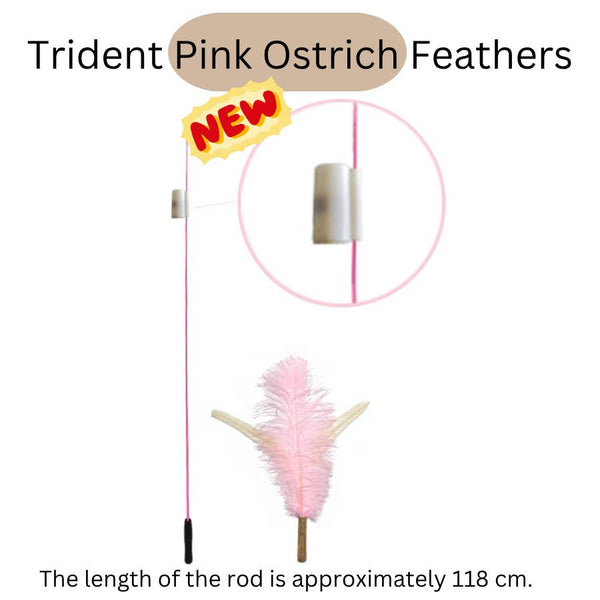 Cat Want Trident Pink Osterich Feather Toy