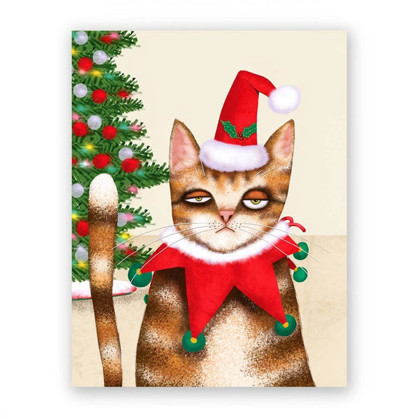 Cat Effing Christmas Greeting Card Box Set of 8 cards