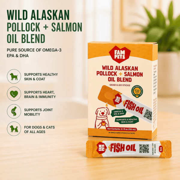 Fam-Pets - Alaskan - Pollock & Salmon - Omega-3 Fish Oil - Sticks / 30pc