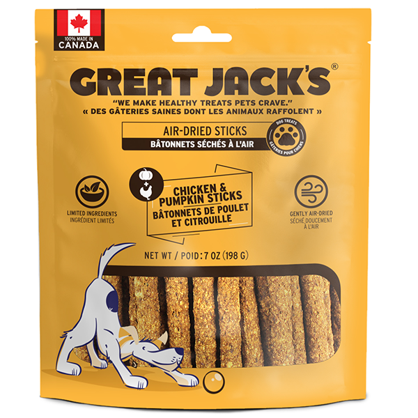 Jack's Dog Tendon Stick Chicken+Pumpkin 7 oz