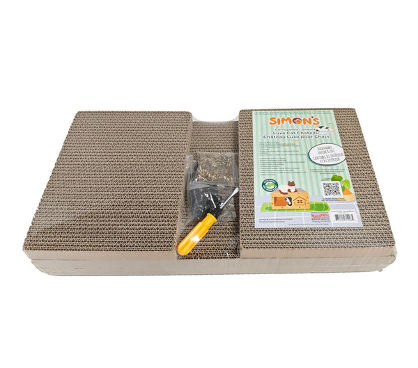 SIMONS Corrugated Luxe Cat Chateau w/Catnip – House 21.5 X 12 X 11 in