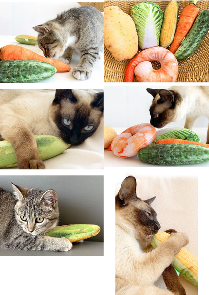 100% Catnip / Silvervine Filled Grocery Cuddle Toys