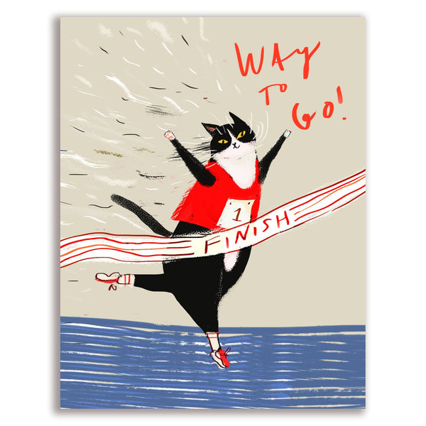 The Dancing Cat Way to Go Congrats Card