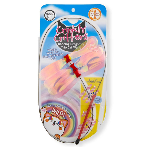 Neko Ichi Crinkly Critters Dancing Dragonfly Trio Cat Wand