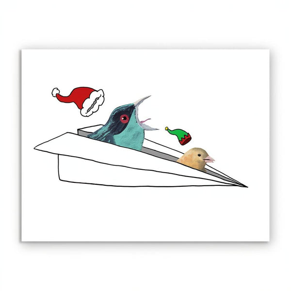 Christmas Airplane Greeting Card Box Set of 8