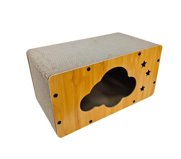 SIMONS Corrugated Luxe Cat Chateau w/Catnip – Cloud