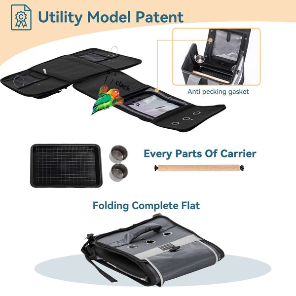 Petsfit Bird Carrier Medium Navy Blue 17inches Height